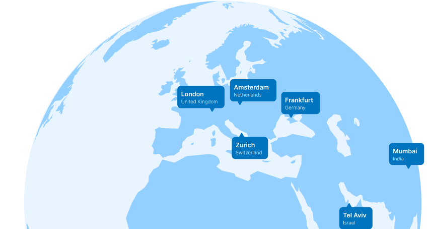 Globe with locations